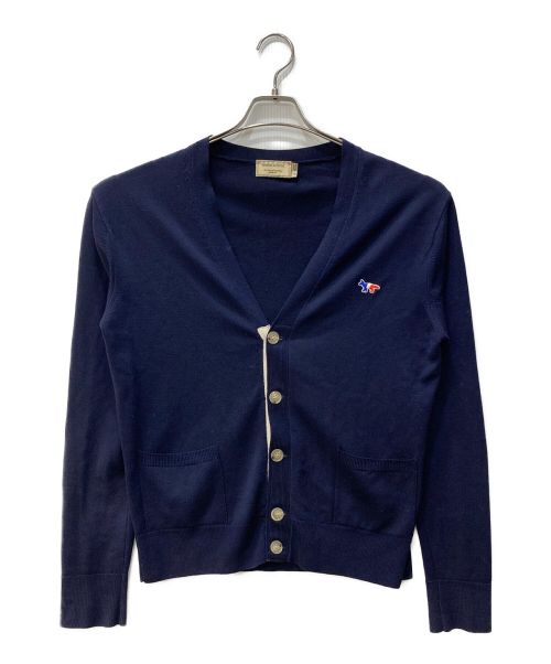 maison kitsune（メゾンキツネ）maison kitsune (メゾンキツネ) ウールニットカーディガン  VIRGIN WOOL CLASSIC CARDIGAN  KMK-2600-A ネイビー サイズ:Sの古着・服飾アイテム