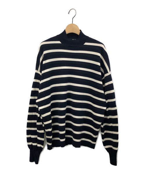 DEUXIEME CLASSE（ドゥーズィエム クラス）DEUXIEME CLASSE (ドゥーズィエム クラス) Mockneck Border Knit ネイビー サイズ:Fの古着・服飾アイテム