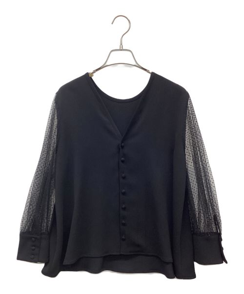 Ameri（アメリ）Ameri (アメリ) 2way dot sleeve blouse ブラック サイズ:Freeの古着・服飾アイテム