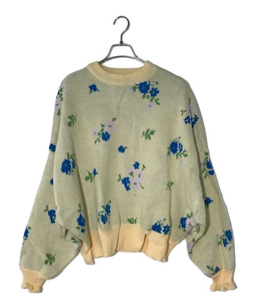 little sunny bite（リトルサニーバイト）Little sunny bite (リトルサニーバイト) Botanical knit top ホワイト サイズ:FREEの古着・服飾アイテム