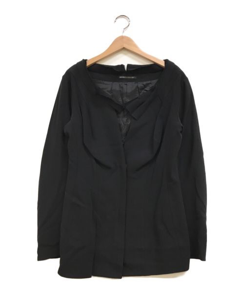 YOHJI YAMAMOTO（ヨウジヤマモト）YOHJI YAMAMOTO (ヨウジヤマモト) デザインノーカラージャケット ブラック サイズ:Sの古着・服飾アイテム