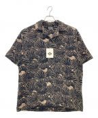 Gakkinガッキン）の古着「JACQUARD LOTUS LEAVES S／S SHIRT」｜ブラック