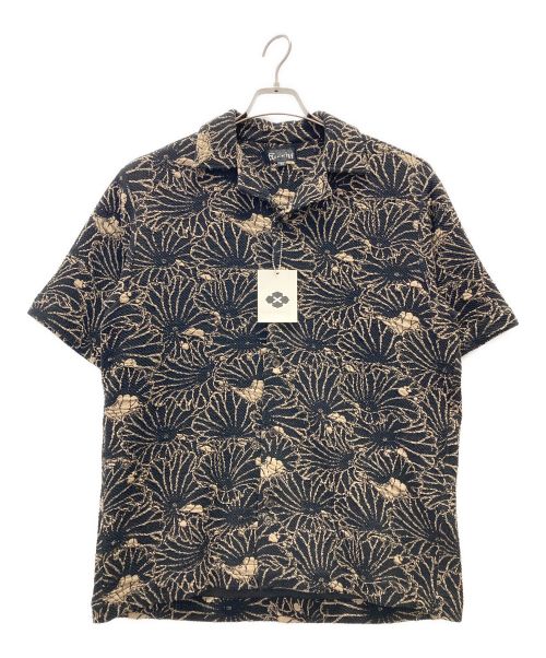 Gakkin（ガッキン）GAKKIN (ガッキン) JACQUARD LOTUS LEAVES S／S SHIRT ブラック サイズ:Mの古着・服飾アイテム