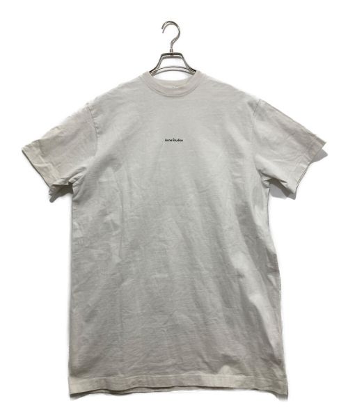 Acne studios（アクネ ストゥディオス）Acne studios (アクネストゥディオス) ロゴTシャツドレス ホワイト サイズ:ｓの古着・服飾アイテム