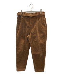 MR.OLIVE（ミスターオリーブ）の古着「BELTED WIDE TAPERED PANTS」｜ブラウン