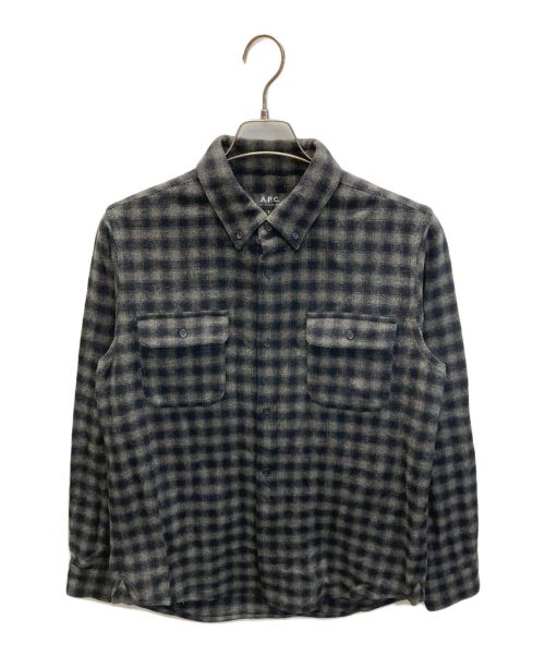 A.P.C.（アーペーセー）A.P.C. (アーペーセー) チェックネルシャツ グレー サイズ:Sの古着・服飾アイテム