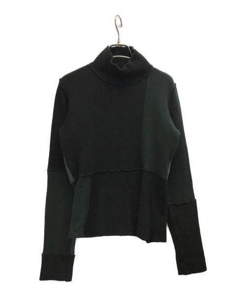 MM6 Maison Margiela（エムエムシックス メゾンマルジェラ）MM6 Maison Margiela (エムエムシックス メゾンマルジェラ) 22AW PANELED SWEATSHIRT ブラック×グリーン サイズ:Mの古着・服飾アイテム