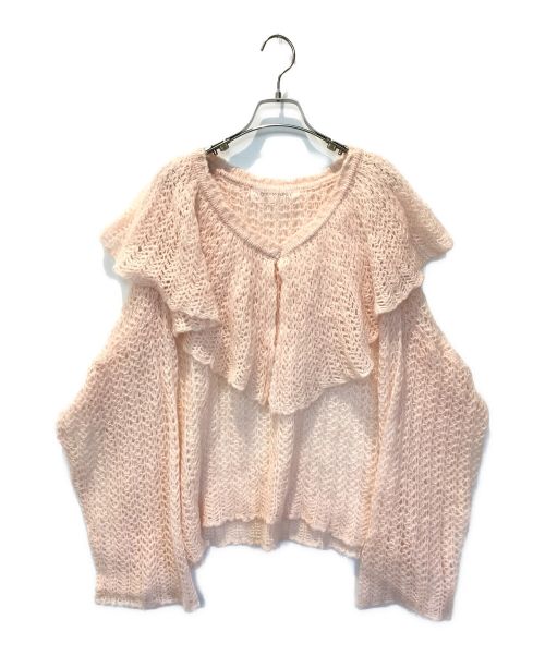 Honey mi Honey（ハニーミーハニー）Honey mi Honey (ハニーミーハニー) frill collar crochet knit ピンク サイズ:Fの古着・服飾アイテム