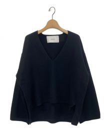 ADAWAS（アダワス）の古着「KNITTED SWEAT DEEP V-NECK」｜ブラック