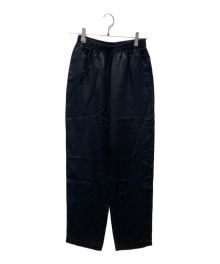 H BEAUTY&YOUTH（エイチ ビューティー&ユース）の古着「SATIN DRAWSTRING TAPERED PANTS」｜ブラック