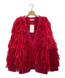 MAISON SPECIAL（メゾンスペシャル）の古着「Shaggy Fringe Hand Cardigan」｜レッド