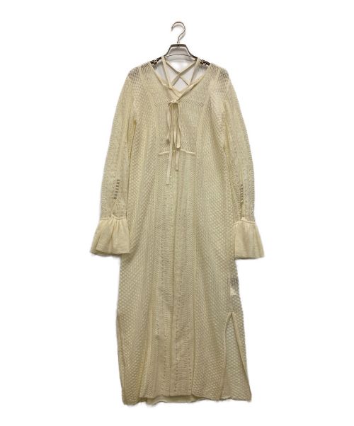 Ameri（アメリ）AMERI (アメリ) UND CROSS NECK CROCHET KNIT DRESS オフホワイト サイズ:S 未使用品の古着・服飾アイテム