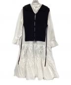 Ameriアメリ）の古着「COLLAR KNIT VEST WITH DRESS」｜ブラック