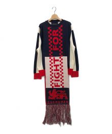 COGNOMEN（コグノーメン）の古着「FOOTBALL SCARF KNIT」｜レッド×ネイビー