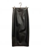 BLENHEIMブレンヘイム）の古着「フェイクラムスキンレザーロングタイトスカート」｜ブラック