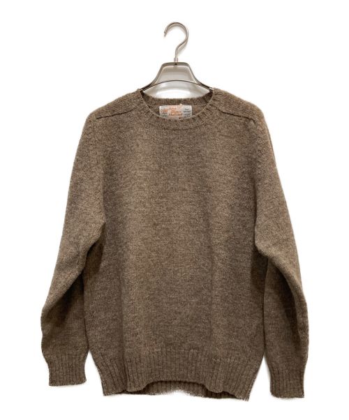 Peter Blance（ピーターブランス）Peter Blance (ピーターブランス) SADDLE SHOULDER CREW NECK ブラウン サイズ:38の古着・服飾アイテム