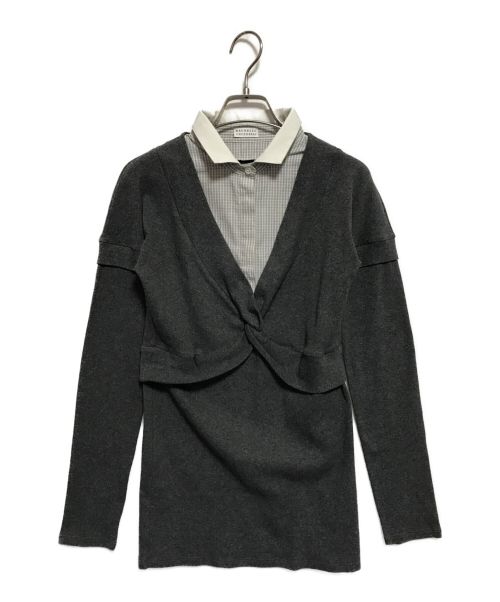 BRUNELLO CUCINELLI（ブルネロクチネリ）BRUNELLO CUCINELLI (ブルネロクチネリ) シャツレイヤードカットソー グレー サイズ:Mの古着・服飾アイテム