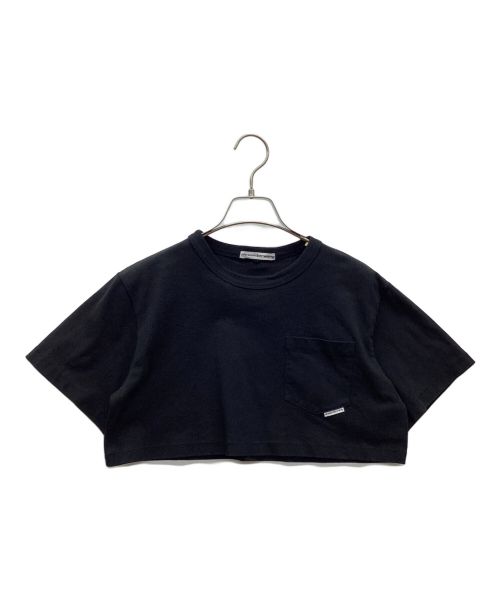 ALEXANDER WANG（アレキサンダーワン）ALEXANDER WANG (アレキサンダーワン) ハイツイストジャージー クロップTシャツ ブラック サイズ:XSの古着・服飾アイテム