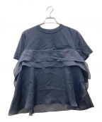 sacaiサカイ）の古着「Satin Mix Cotton Jersey T-Shirt」｜ブラック