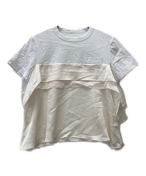 sacai（サカイ）sacai (サカイ) Satin Mix Cotton Jersey T-Shirt ホワイト サイズ:1の古着・服飾アイテム