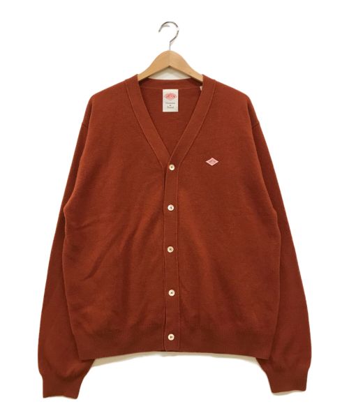 DANTON（ダントン）DANTON (ダントン) LAMBSWOOL V NECK KNIT CARDIGAN ブラウン サイズ:42の古着・服飾アイテム