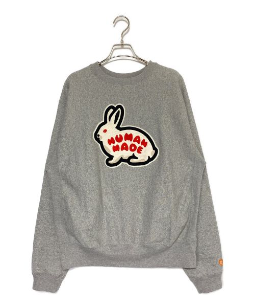 HUMAN MADE（ヒューマンメイド）HUMAN MADE (ヒューマンメイド) RABBIT HEAVY WEIGHT SWEATSHIRT グレー サイズ:Lの古着・服飾アイテム