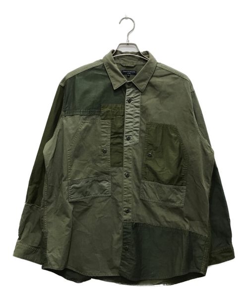 COMME des GARCONS HOMME（コムデギャルソン オム）COMME des GARCONS HOMME (コムデギャルソン オム) 綿カツラギ 製品加工 ミリタリー パッチワーク オリーブ サイズ:Lの古着・服飾アイテム