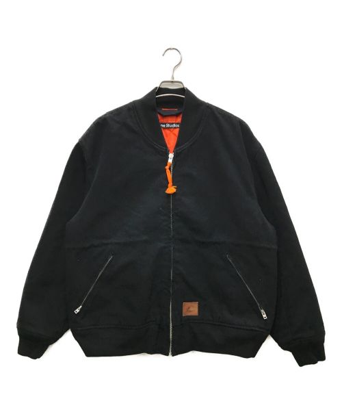 Acne studios（アクネ ストゥディオス）Acne studios (アクネストゥディオス) Orgei Canvas Face Bomber Jacket ブラック サイズ:Mの古着・服飾アイテム