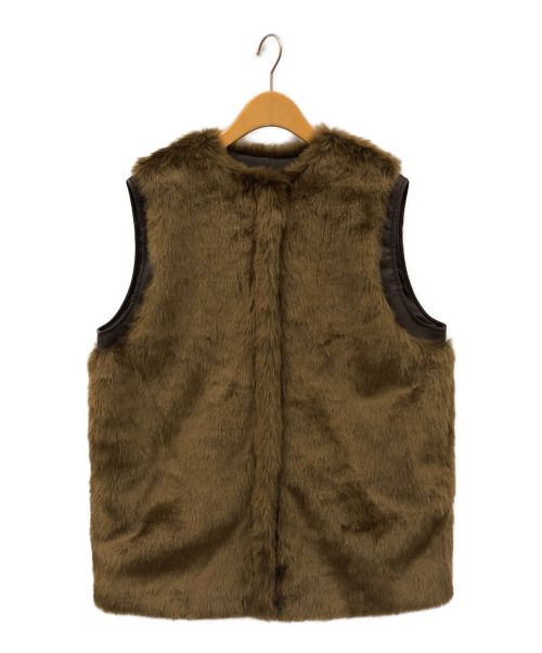 Ameri（アメリ）AMERI (アメリ) UND REVERSIBLE MOTTLED FUR VEST ブラウン サイズ:Fの古着・服飾アイテム