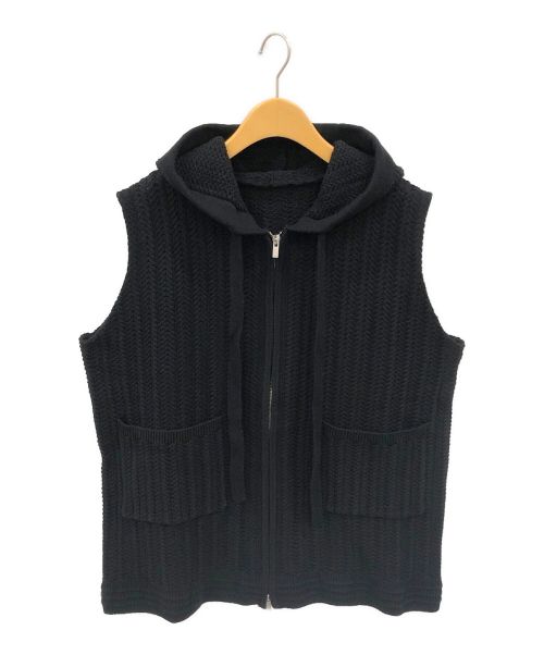 Ameri（アメリ）AMERI (アメリ) OVERSIZED KNIT HOODY VEST ブラック サイズ:Fの古着・服飾アイテム