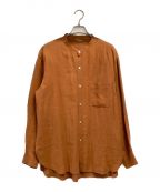 AURALEEオーラリー）の古着「LINEN GABARDINE BAND COLLER SHIRT」｜ブラウン