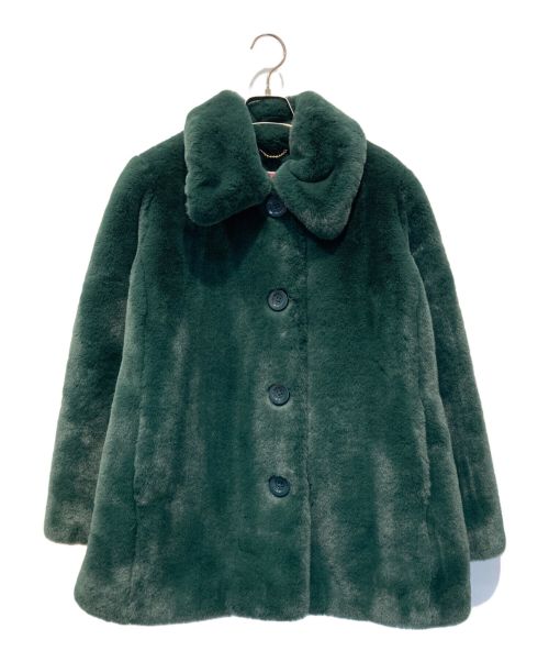 Kate Spade（ケイトスペード）Kate Spade (ケイトスペード) Plush Faux Fur Jacket グリーン サイズ:XSの古着・服飾アイテム