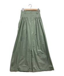 CLANE（クラネ）の古着「TUCK DESIGN WIDE PANTS」｜ライトグリーン