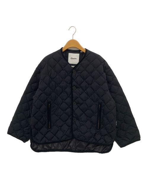 Gymphlex（ジムフレックス）Gymphlex (ジムフレックス) QUILT DOWN COLLARLESS JACKET ブラック サイズ:14の古着・服飾アイテム