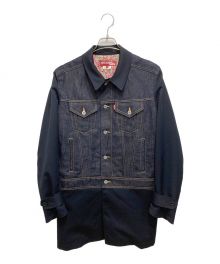 JUNYA WATANABE MAN×LEVI'S（ジュンヤワタナベマン×リーバイス）の古着「綿麻デニム×ウールギャバ／ドッキングジャケット／デニムジャケット／切り替えジャケット」｜インディゴ×ネイビー