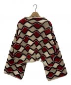 PHOTOCOPIEUフォトコピュー）の古着「LOZENGE PATTERNBIGSLEEVE KNIT」｜レッド×ベージュ