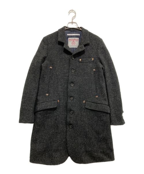 Harris Tweed（ハリスツイード）Harris Tweed (ハリスツイード) CLASS.ICS クラシックコート グレー サイズ:Mの古着・服飾アイテム