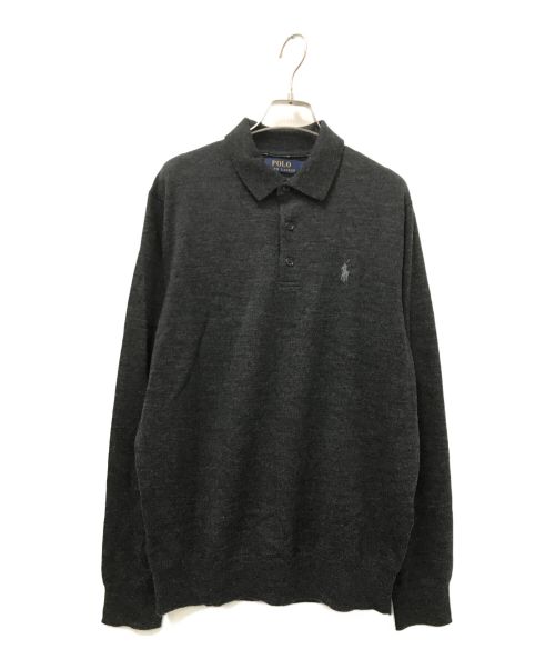 POLO RALPH LAUREN（ポロ・ラルフローレン）POLO RALPH LAUREN (ポロ・ラルフローレン) ニットポロシャツ グレー サイズ:Sの古着・服飾アイテム