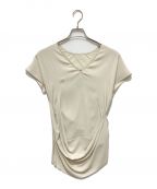 RICK OWENSリックオウエンス）の古着「V-Neck Draped T-Shirt」｜ベージュ