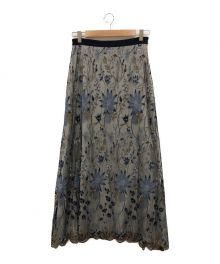 MURRAL（ミューラル）の古着「Everlasting embroidery lace skirt」｜ネイビー