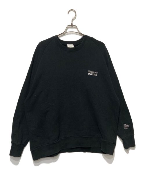 FreshService（フレッシュサービス）FreshService (フレッシュサービス) VIBTEX CREW NECK SWEAT ブラック サイズ:Ｍの古着・服飾アイテム