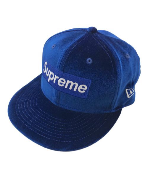 New Era（ニューエラ）New Era (ニューエラ) Supreme (シュプリーム) Velour Box Logo ベロア　ボックスロゴ　キャップ　メンズ帽子　22AW ブルー サイズ:7 5/8  60.6cmの古着・服飾アイテム