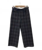 URUウル）の古着「WOOL CHECK WIDE PANTS」｜ブラウン×グレー