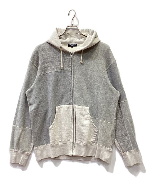 COMME des GARCONS HOMME（コムデギャルソン オム）COMME des GARCONS HOMME (コムデギャルソン オム) PATCHWORK ZIP HOODY ライトグレー サイズ:Lの古着・服飾アイテム