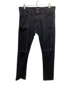 Saint Laurent Parisサンローランパリ）の古着「14AW ニークラッシュスキニーデニム／KNEECRASH DENIM PANTS」｜ブラック