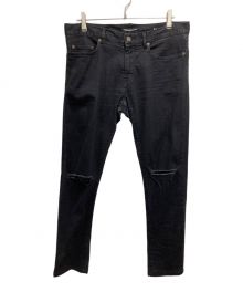 Saint Laurent Paris（サンローランパリ）の古着「14AW ニークラッシュスキニーデニム／KNEECRASH DENIM PANTS」｜ブラック