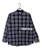 uniform experimentユニフォームエクスペリメント）の古着「BAGGY REGULAR COLLAR SHIRT」｜ネイビー×ホワイト