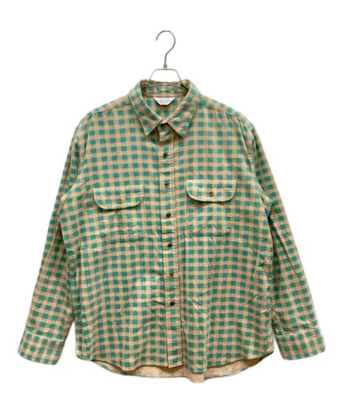 UNUSED（アンユーズド）UNUSED (アンユーズド) CHECK CORDUROY SHIRT ベージュ×グリーン サイズ:3の古着・服飾アイテム