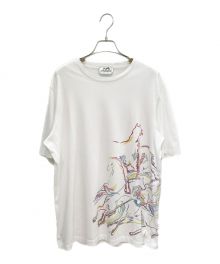 HERMES（エルメス）の古着「カヴァルカード ホースプリントTシャツ」｜ホワイト