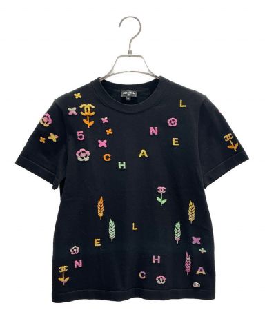 [中古]CHANEL(シャネル)のレディース トップス Multi-Logo Knit T-Shirt